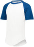 Augusta Sportswear Youth Short Sleeve Baseball Jersey (424), Color 'White/Royal'